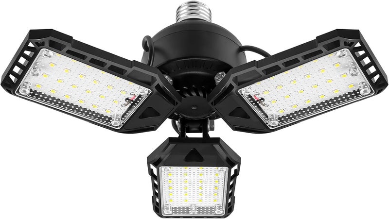 Aoretic LED Garage Lights Bulb 1 Pack -80W, 8000LM 6500K Led Shop Light with 3 Deformable Panels, Basement Barn Light Garage Ceiling Lights, E26/E27 for Garage, Warehouse, Shop, Basement - Image 1